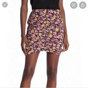 Free Press Printed Mesh Ruched Skirt